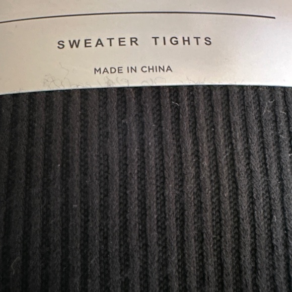 ANN TAYLOR LOFT RIBBED SWEATER TIGHTS:NWT BLACK  L - Picture 3 of 4